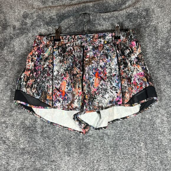 Lululemon Pants - Lululemon Hotty Hot Shorts Womens Size 12 Spray Print 4" Inseam Lowrise Yoga
